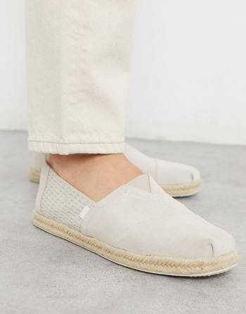Toms Espadrilles Embossed Suede With Rope Detail Sive - Muške Cipele | 86754RIMZ